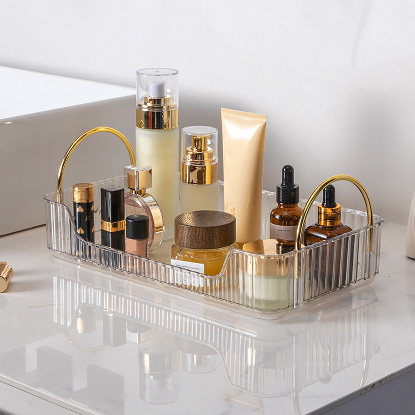 Rak Organizer Kamar Mandi Akri - Luxury Skincare Tray ulasan dan harga